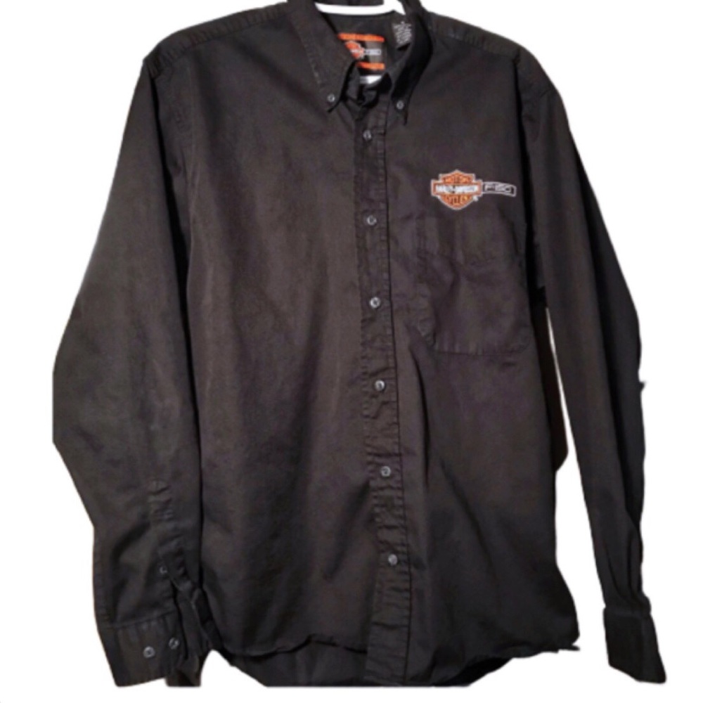 Harley Davidson black button down shirt Medium